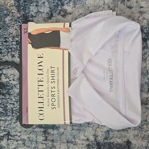 White Sleeveless Polo Top